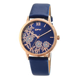 blue rose woman clock