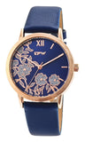 blue rose woman clock