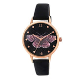Luxury Leather Women Dress Watches Wristwatch Fashion Butterfly Ladies Bracelet Female Round Clock Quartz Watch 3D priting watch
