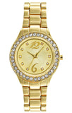 Wrist watch with gold and silver band pattern