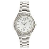 Wrist watch with gold and silver band pattern