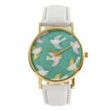 White Strap Bird Wrist Watch