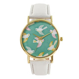 White Strap Bird Wrist Watch